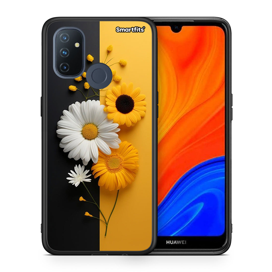 Θήκη OnePlus Nord N100 Yellow Daisies από τη Smartfits με σχέδιο στο πίσω μέρος και μαύρο περίβλημα | OnePlus Nord N100 Yellow Daisies case with colorful back and black bezels