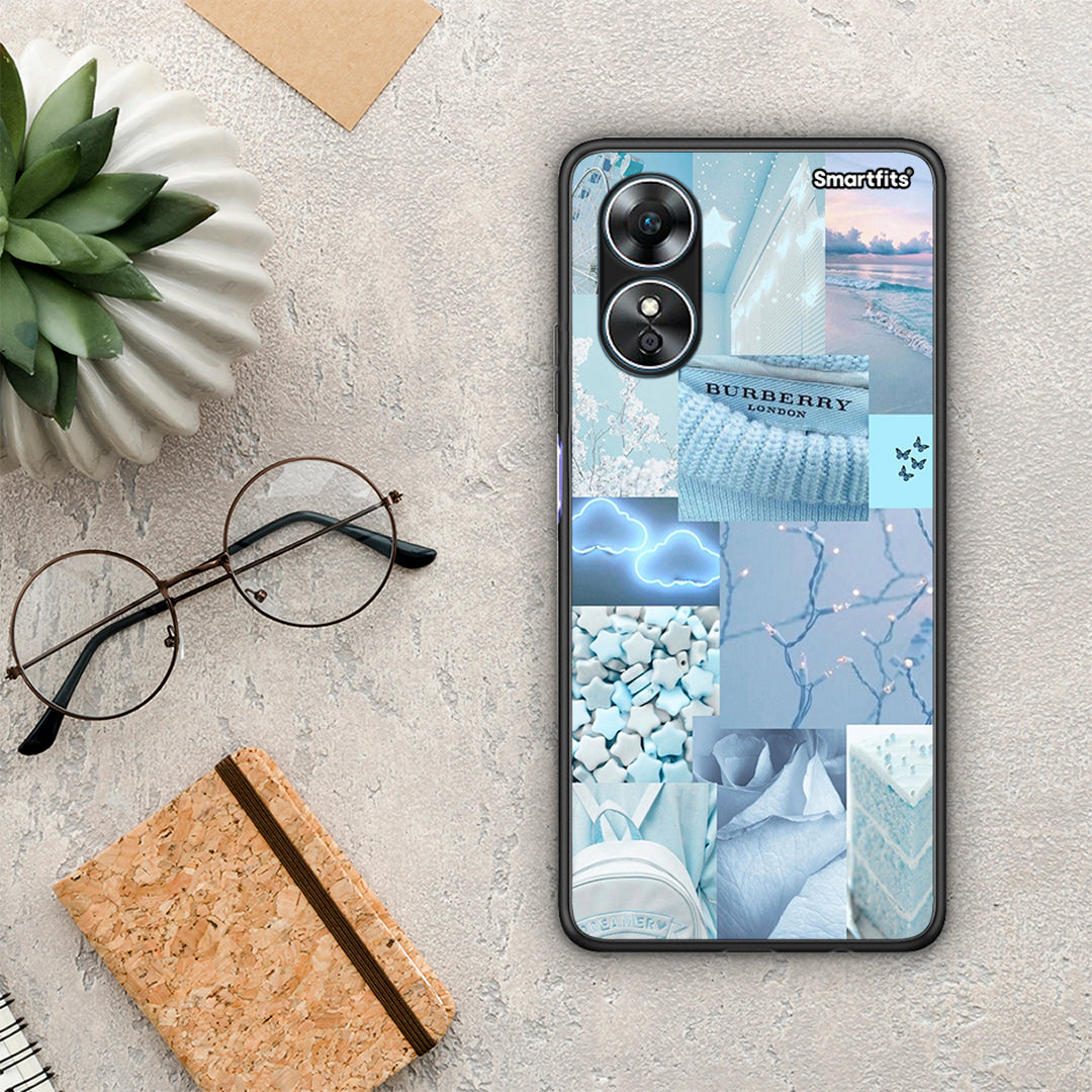Θήκη Oppo A17 Ciel Aesthetic Collage από τη Smartfits με σχέδιο στο πίσω μέρος και μαύρο περίβλημα | Oppo A17 Ciel Aesthetic Collage Case with Colorful Back and Black Bezels