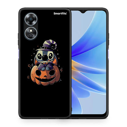 Θήκη Oppo A17 Halloween Stitch από τη Smartfits με σχέδιο στο πίσω μέρος και μαύρο περίβλημα | Oppo A17 Halloween Stitch Case with Colorful Back and Black Bezels