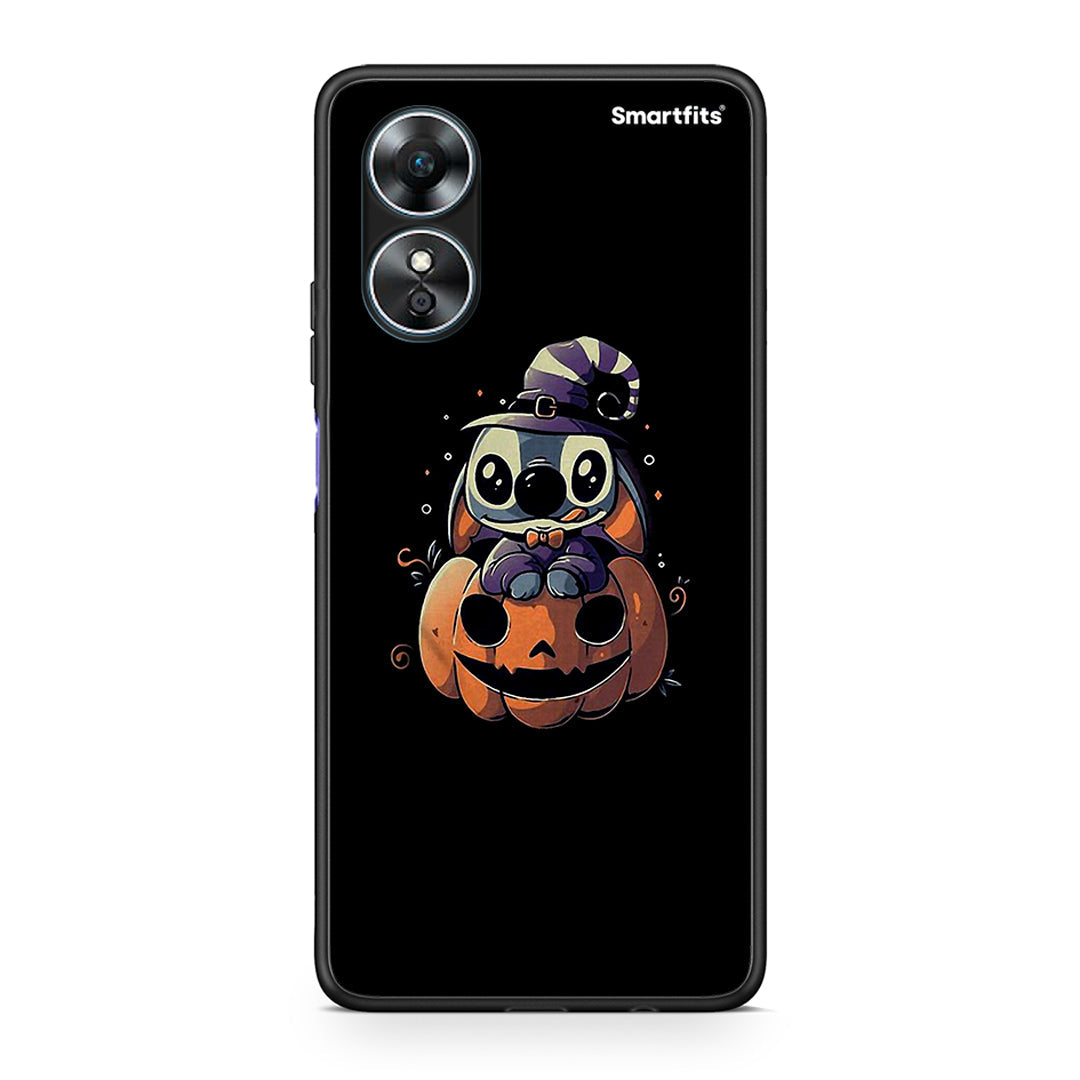 Θήκη Oppo A17 Halloween Stitch από τη Smartfits με σχέδιο στο πίσω μέρος και μαύρο περίβλημα | Oppo A17 Halloween Stitch Case with Colorful Back and Black Bezels