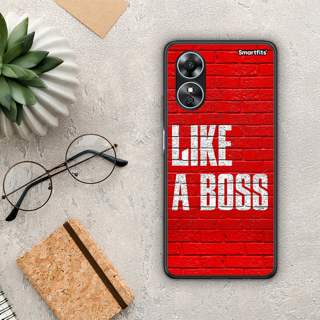 Θήκη Oppo A17 Like A Boss από τη Smartfits με σχέδιο στο πίσω μέρος και μαύρο περίβλημα | Oppo A17 Like A Boss Case with Colorful Back and Black Bezels