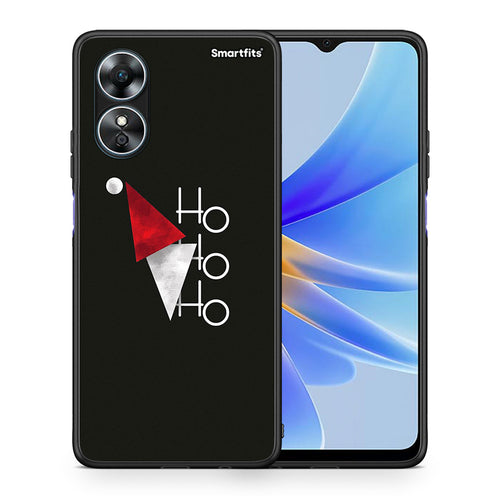 Θήκη Oppo A17 Minimal Christmas από τη Smartfits με σχέδιο στο πίσω μέρος και μαύρο περίβλημα | Oppo A17 Minimal Christmas Case with Colorful Back and Black Bezels