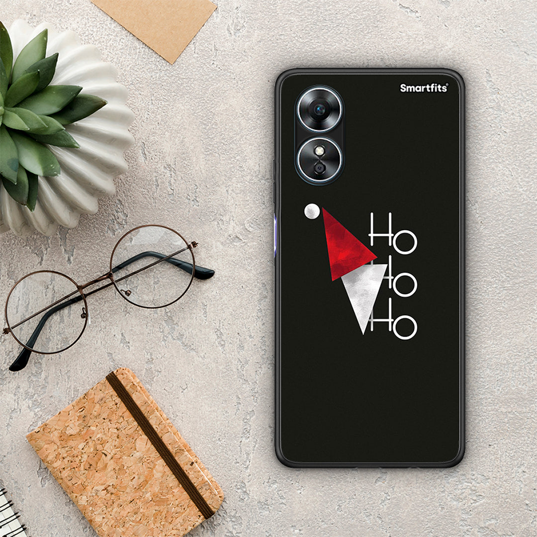 Θήκη Oppo A17 Minimal Christmas από τη Smartfits με σχέδιο στο πίσω μέρος και μαύρο περίβλημα | Oppo A17 Minimal Christmas Case with Colorful Back and Black Bezels