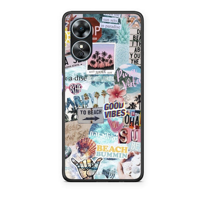 Θήκη Oppo A17 Summer Vibes από τη Smartfits με σχέδιο στο πίσω μέρος και μαύρο περίβλημα | Oppo A17 Summer Vibes case with colorful back and black bezels
