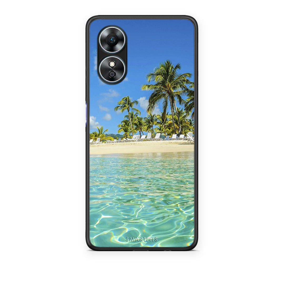 Θήκη Oppo A17 Tropical Vibes από τη Smartfits με σχέδιο στο πίσω μέρος και μαύρο περίβλημα | Oppo A17 Tropical Vibes case with colorful back and black bezels