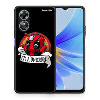 Thumbnail for Θήκη Oppo A17 Unicorn Deadpool από τη Smartfits με σχέδιο στο πίσω μέρος και μαύρο περίβλημα | Oppo A17 Unicorn Deadpool Case with Colorful Back and Black Bezels