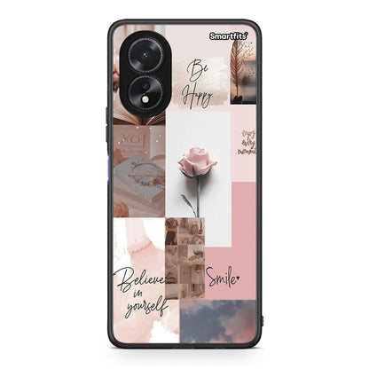 Oppo A18 Aesthetic Collage θήκη από τη Smartfits με σχέδιο στο πίσω μέρος και μαύρο περίβλημα | Smartphone case with colorful back and black bezels by Smartfits
