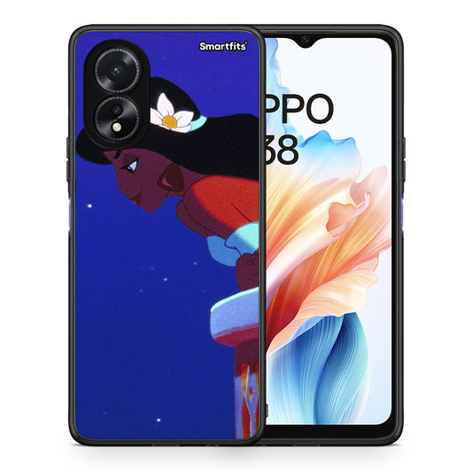 Θήκη Oppo A38 Alladin And Jasmine Love 2 από τη Smartfits με σχέδιο στο πίσω μέρος και μαύρο περίβλημα | Oppo A38 Alladin And Jasmine Love 2 case with colorful back and black bezels
