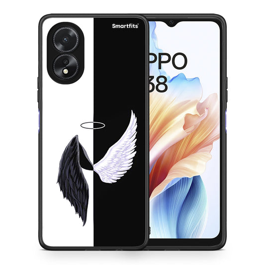 Θήκη Oppo A38 Angels Demons από τη Smartfits με σχέδιο στο πίσω μέρος και μαύρο περίβλημα | Oppo A38 Angels Demons case with colorful back and black bezels