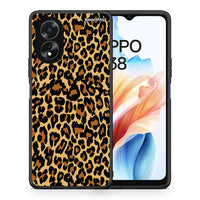 Thumbnail for Θήκη Oppo A18 Leopard Animal από τη Smartfits με σχέδιο στο πίσω μέρος και μαύρο περίβλημα | Oppo A18 Leopard Animal case with colorful back and black bezels