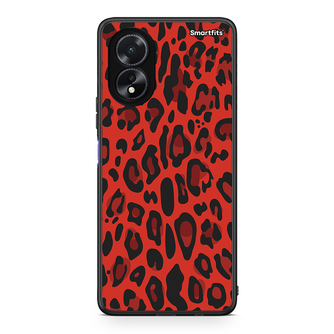 4 - Oppo A18 Red Leopard Animal case, cover, bumper