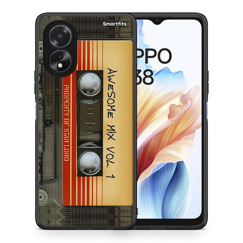 Θήκη Oppo A18 Awesome Mix από τη Smartfits με σχέδιο στο πίσω μέρος και μαύρο περίβλημα | Oppo A18 Awesome Mix case with colorful back and black bezels