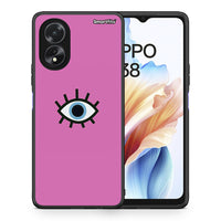Thumbnail for Θήκη Oppo A38 Blue Eye Pink από τη Smartfits με σχέδιο στο πίσω μέρος και μαύρο περίβλημα | Oppo A38 Blue Eye Pink case with colorful back and black bezels