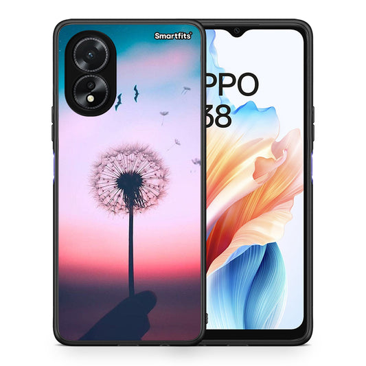 Θήκη Oppo A38 Wish Boho από τη Smartfits με σχέδιο στο πίσω μέρος και μαύρο περίβλημα | Oppo A38 Wish Boho case with colorful back and black bezels