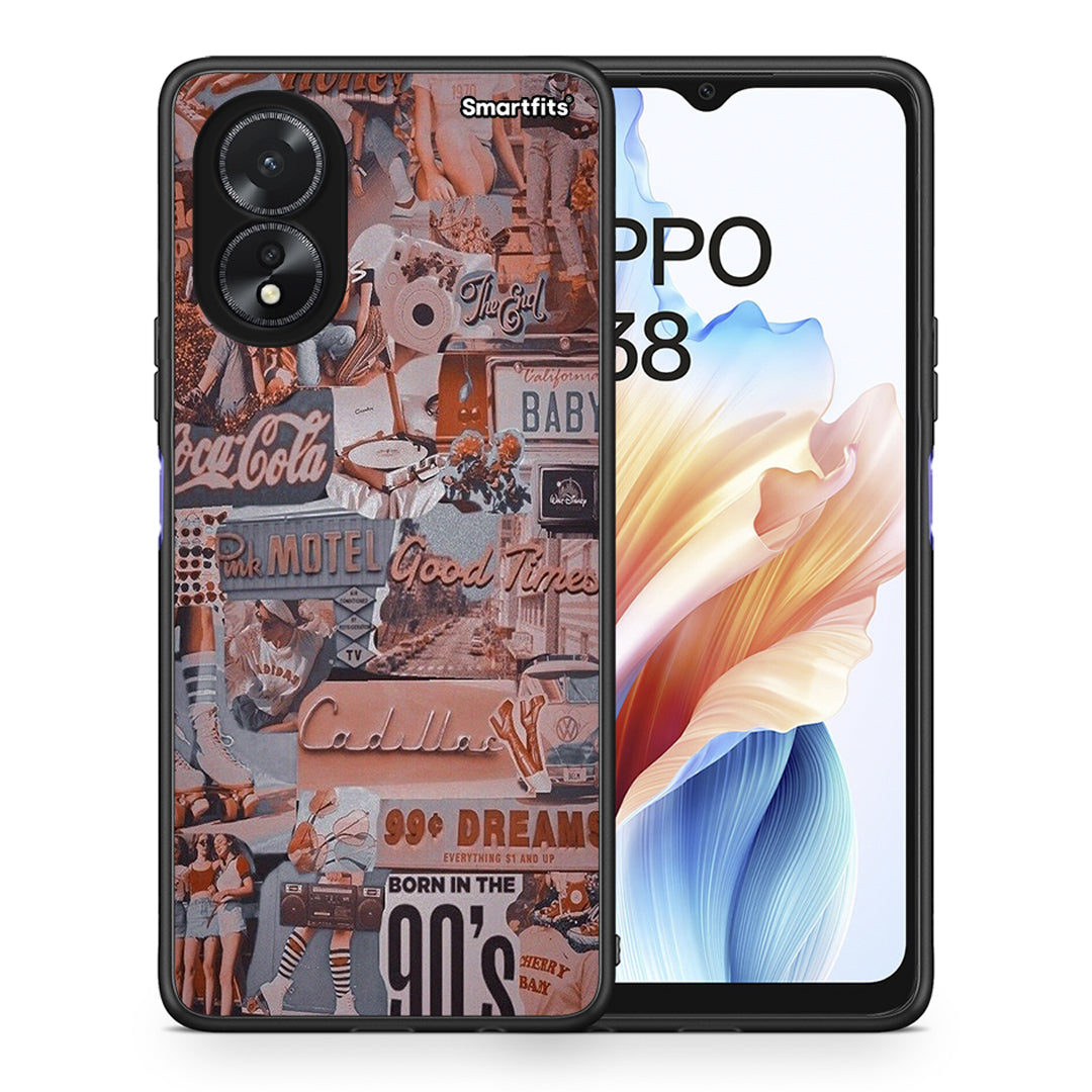 Θήκη Oppo A18 Born In 90s από τη Smartfits με σχέδιο στο πίσω μέρος και μαύρο περίβλημα | Oppo A18 Born In 90s case with colorful back and black bezels