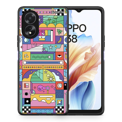 Θήκη Oppo A38 Bubbles Soap από τη Smartfits με σχέδιο στο πίσω μέρος και μαύρο περίβλημα | Oppo A38 Bubbles Soap case with colorful back and black bezels