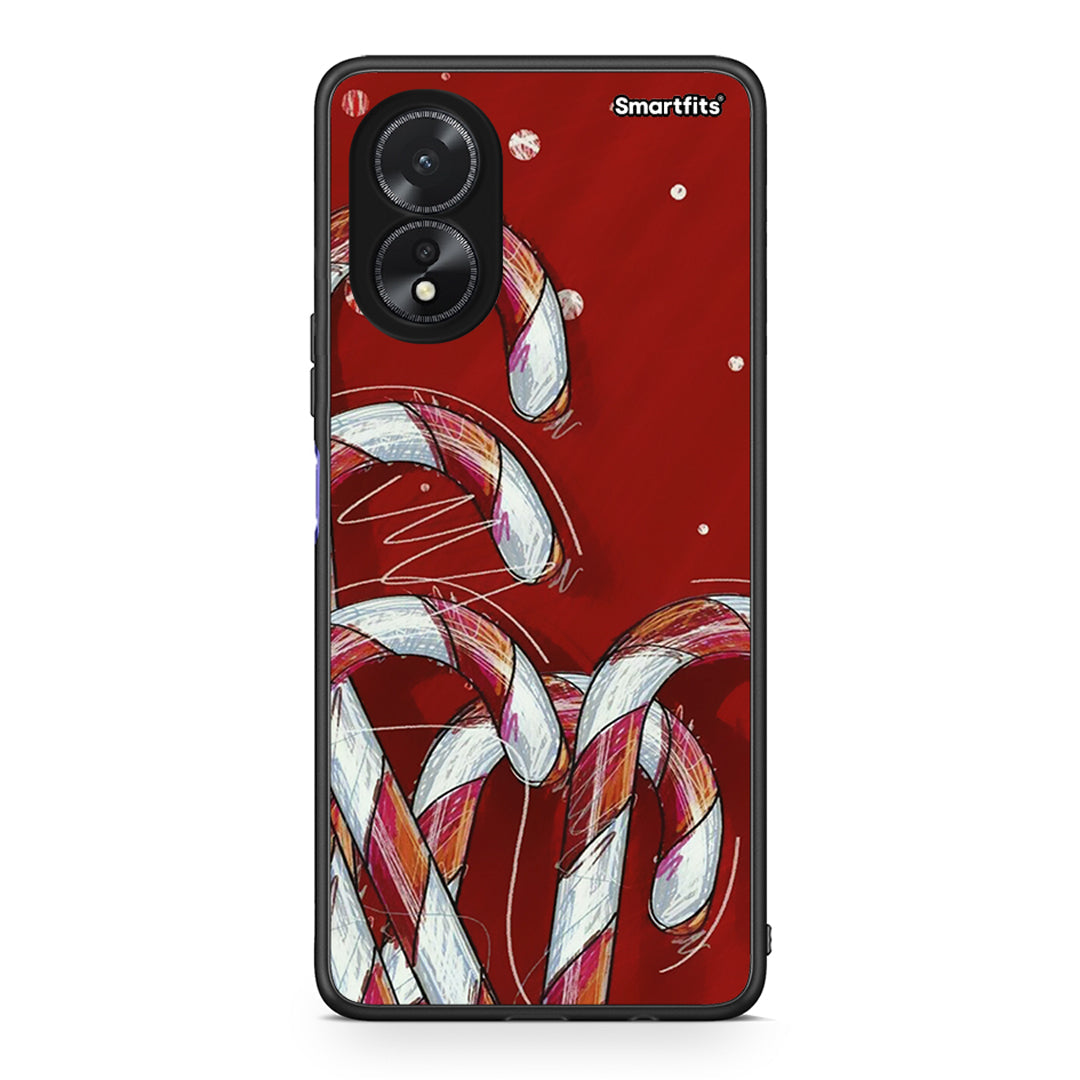 Oppo A18 Candy Cane θήκη από τη Smartfits με σχέδιο στο πίσω μέρος και μαύρο περίβλημα | Smartphone case with colorful back and black bezels by Smartfits
