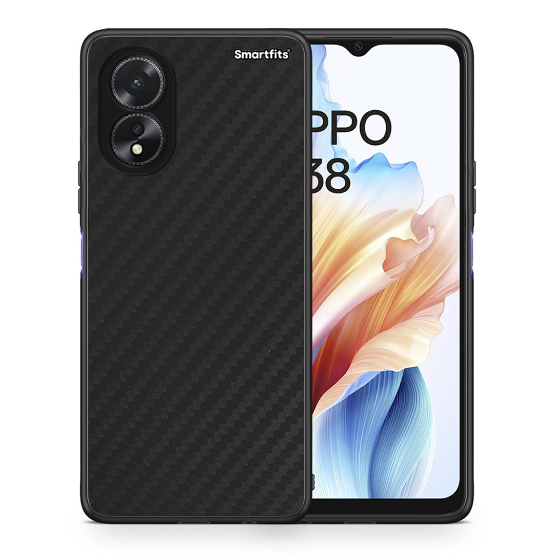 Θήκη Oppo A38 Carbon Black από τη Smartfits με σχέδιο στο πίσω μέρος και μαύρο περίβλημα | Oppo A38 Carbon Black case with colorful back and black bezels