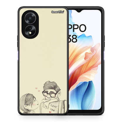 Θήκη Oppo A38 Carl And Ellie από τη Smartfits με σχέδιο στο πίσω μέρος και μαύρο περίβλημα | Oppo A38 Carl And Ellie case with colorful back and black bezels