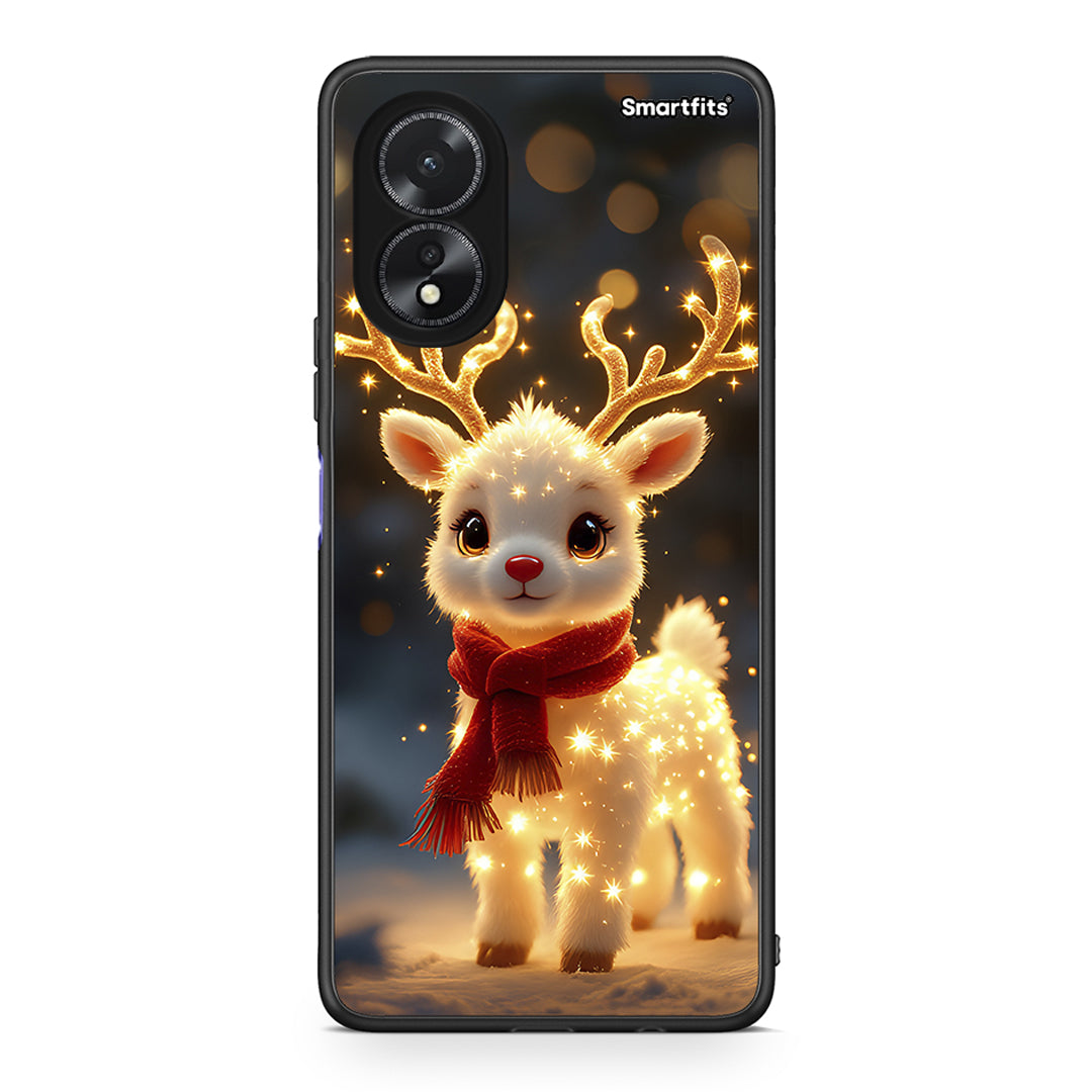 Oppo A38 Christmas Cutie θήκη από τη Smartfits με σχέδιο στο πίσω μέρος και μαύρο περίβλημα | Smartphone case with colorful back and black bezels by Smartfits