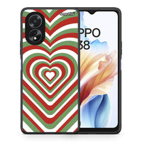 Thumbnail for Θήκη Oppo A38 Christmas Hearts από τη Smartfits με σχέδιο στο πίσω μέρος και μαύρο περίβλημα | Oppo A38 Christmas Hearts case with colorful back and black bezels