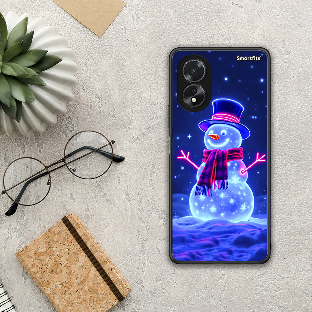 Christmas Neon Snowman - Oppo A38 θήκη