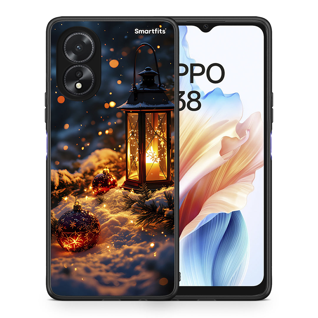 Θήκη Oppo A18 Christmas Ornaments από τη Smartfits με σχέδιο στο πίσω μέρος και μαύρο περίβλημα | Oppo A18 Christmas Ornaments case with colorful back and black bezels