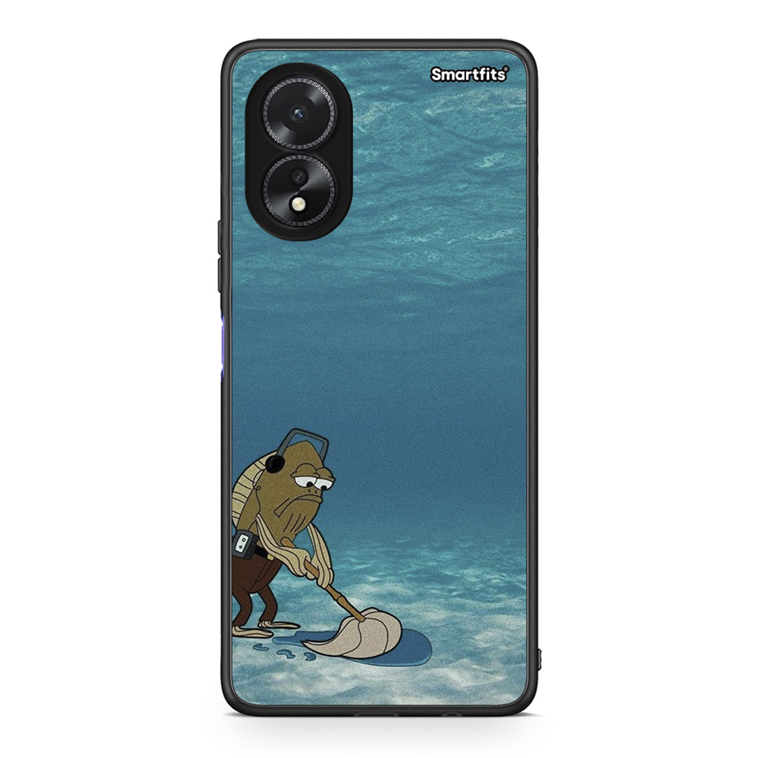 Oppo A38 Clean The Ocean Θήκη από τη Smartfits με σχέδιο στο πίσω μέρος και μαύρο περίβλημα | Smartphone case with colorful back and black bezels by Smartfits