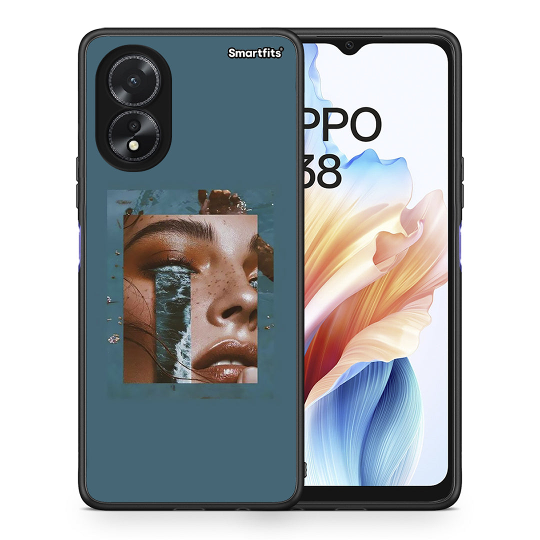 Θήκη Oppo A18 Cry An Ocean από τη Smartfits με σχέδιο στο πίσω μέρος και μαύρο περίβλημα | Oppo A18 Cry An Ocean case with colorful back and black bezels