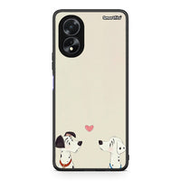 Thumbnail for Oppo A38 Dalmatians Love θήκη από τη Smartfits με σχέδιο στο πίσω μέρος και μαύρο περίβλημα | Smartphone case with colorful back and black bezels by Smartfits