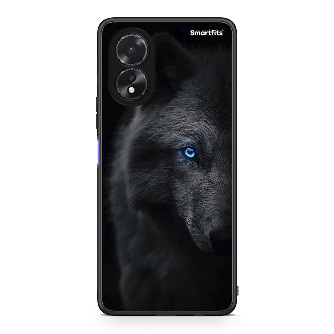 Oppo A38 Dark Wolf θήκη από τη Smartfits με σχέδιο στο πίσω μέρος και μαύρο περίβλημα | Smartphone case with colorful back and black bezels by Smartfits