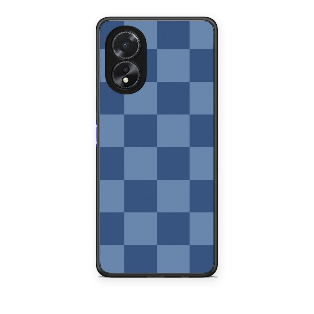 Θήκη Oppo A38 Denim Blue Checkerboard από τη Smartfits με σχέδιο στο πίσω μέρος και μαύρο περίβλημα | Oppo A38 Denim Blue Checkerboard case with colorful back and black bezels