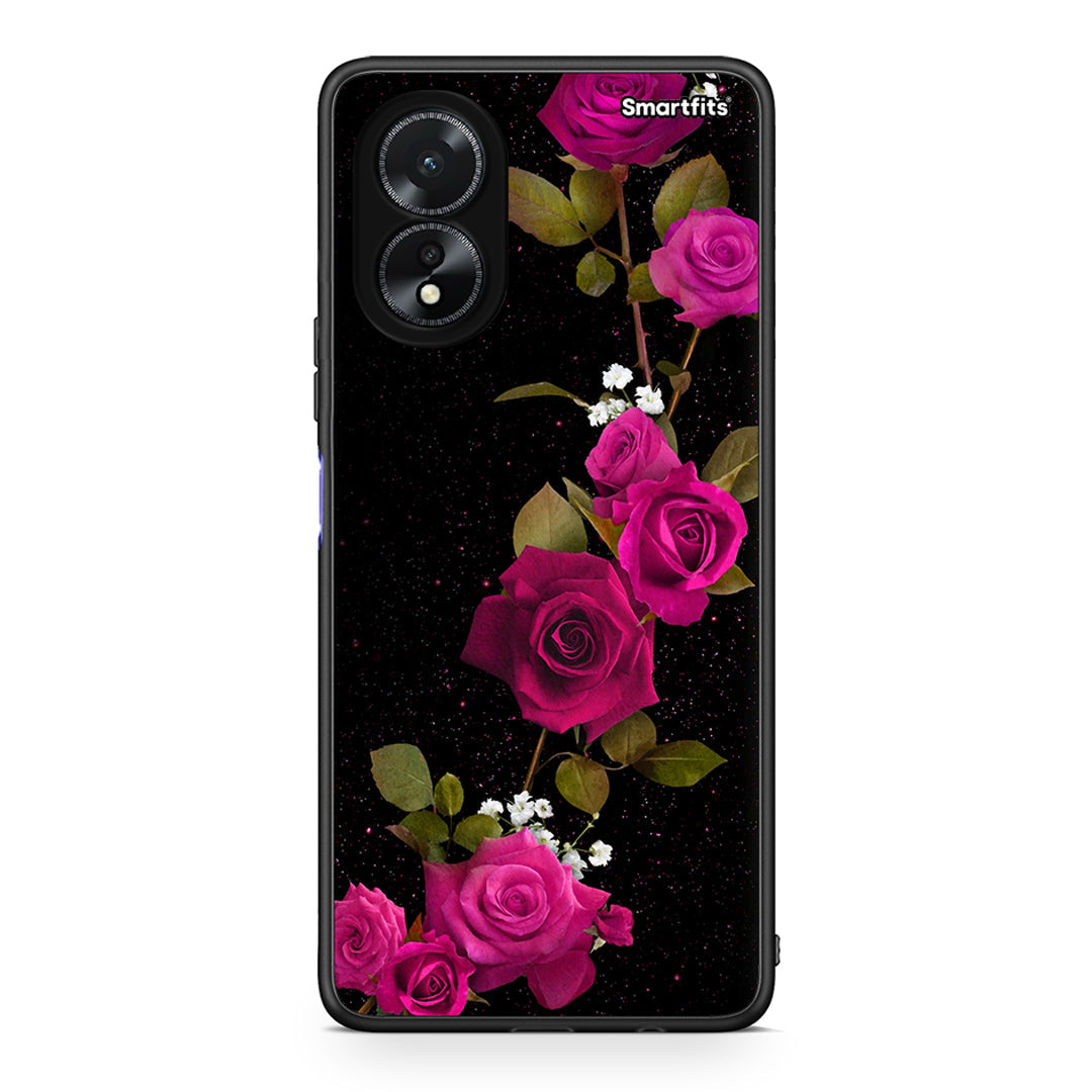 4 - Oppo A18 Red Roses Flower case, cover, bumper