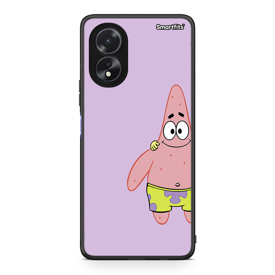 Oppo A18 Friends Patrick θήκη από τη Smartfits με σχέδιο στο πίσω μέρος και μαύρο περίβλημα | Smartphone case with colorful back and black bezels by Smartfits