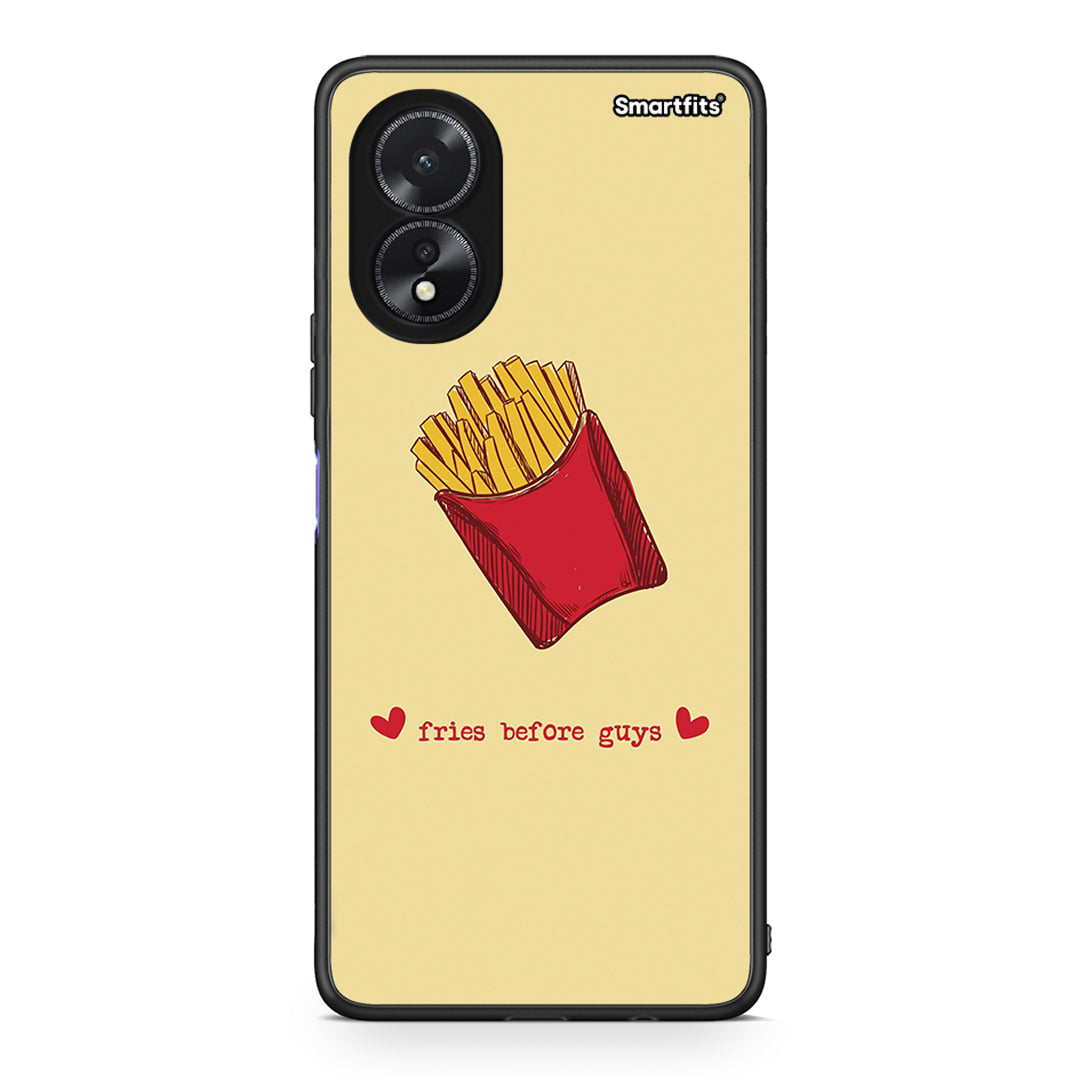 Oppo A18 Fries Before Guys Θήκη Αγίου Βαλεντίνου από τη Smartfits με σχέδιο στο πίσω μέρος και μαύρο περίβλημα | Smartphone case with colorful back and black bezels by Smartfits