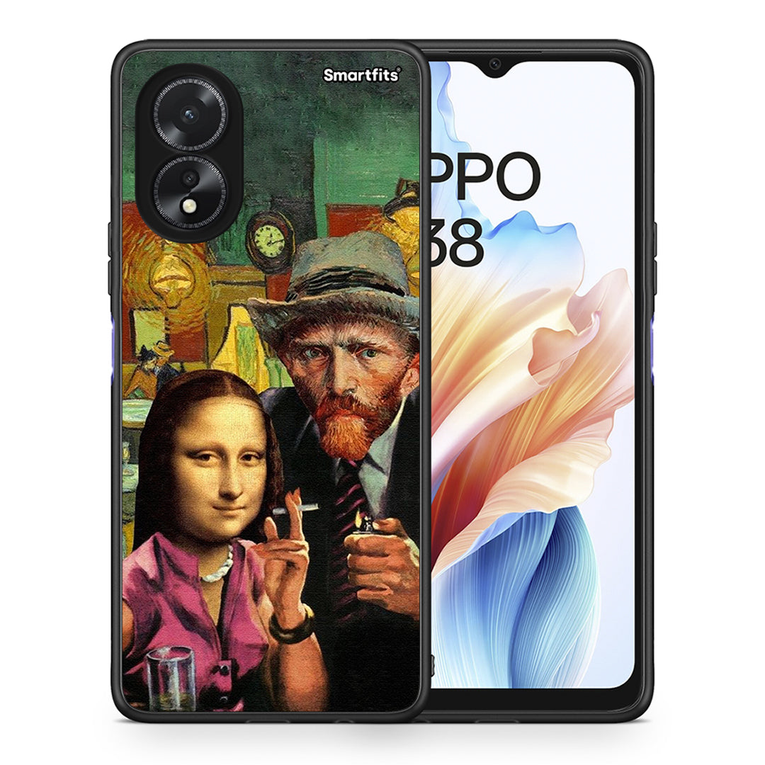 Θήκη Oppo A38 Funny Art από τη Smartfits με σχέδιο στο πίσω μέρος και μαύρο περίβλημα | Oppo A38 Funny Art case with colorful back and black bezels