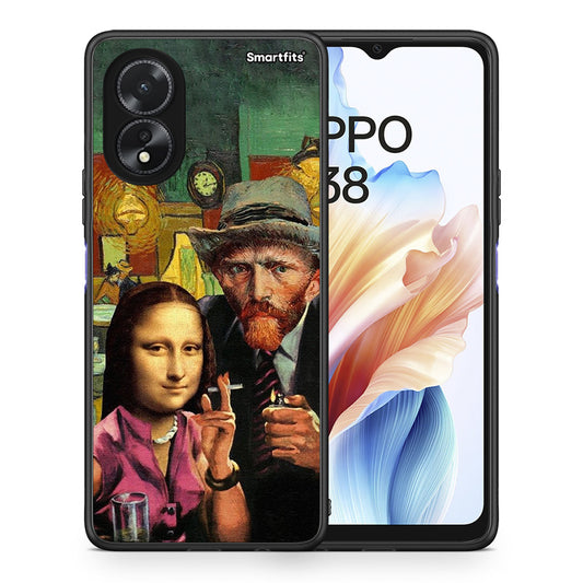 Θήκη Oppo A38 Funny Art από τη Smartfits με σχέδιο στο πίσω μέρος και μαύρο περίβλημα | Oppo A38 Funny Art case with colorful back and black bezels