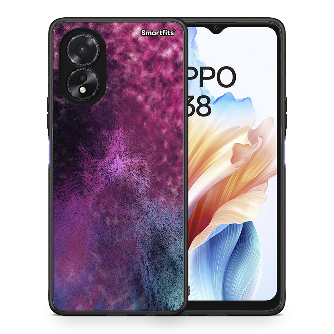 Θήκη Oppo A18 Aurora Galaxy από τη Smartfits με σχέδιο στο πίσω μέρος και μαύρο περίβλημα | Oppo A18 Aurora Galaxy case with colorful back and black bezels