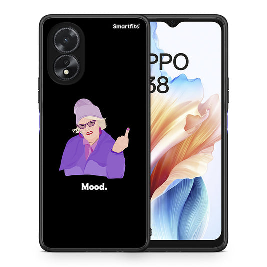 Θήκη Oppo A38 Grandma Mood Black από τη Smartfits με σχέδιο στο πίσω μέρος και μαύρο περίβλημα | Oppo A38 Grandma Mood Black case with colorful back and black bezels