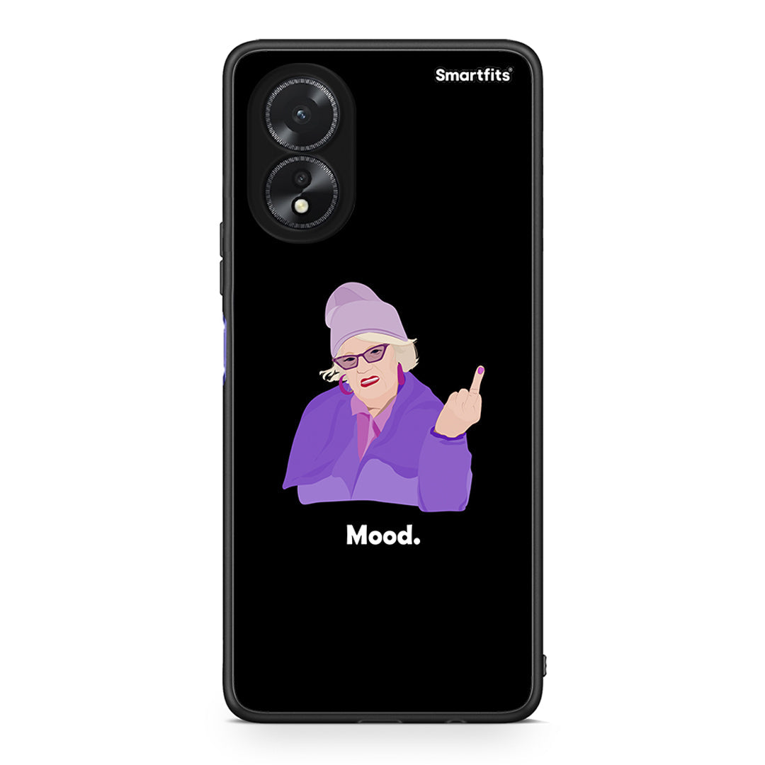 Oppo A18 Grandma Mood Black θήκη από τη Smartfits με σχέδιο στο πίσω μέρος και μαύρο περίβλημα | Smartphone case with colorful back and black bezels by Smartfits