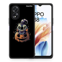 Thumbnail for Θήκη Oppo A18 Halloween Stitch από τη Smartfits με σχέδιο στο πίσω μέρος και μαύρο περίβλημα | Oppo A18 Halloween Stitch case with colorful back and black bezels