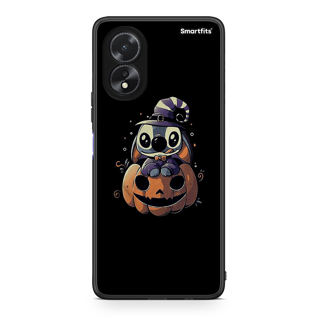 Oppo A18 Halloween Stitch θήκη από τη Smartfits με σχέδιο στο πίσω μέρος και μαύρο περίβλημα | Smartphone case with colorful back and black bezels by Smartfits