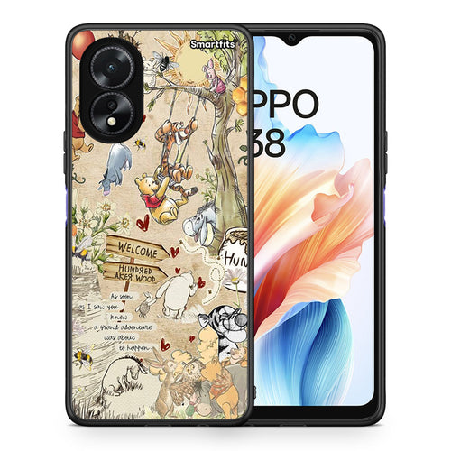 Θήκη Oppo A18 Happy Friends από τη Smartfits με σχέδιο στο πίσω μέρος και μαύρο περίβλημα | Oppo A18 Happy Friends case with colorful back and black bezels