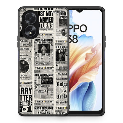 Θήκη Oppo A18 Harry Paper από τη Smartfits με σχέδιο στο πίσω μέρος και μαύρο περίβλημα | Oppo A18 Harry Paper case with colorful back and black bezels