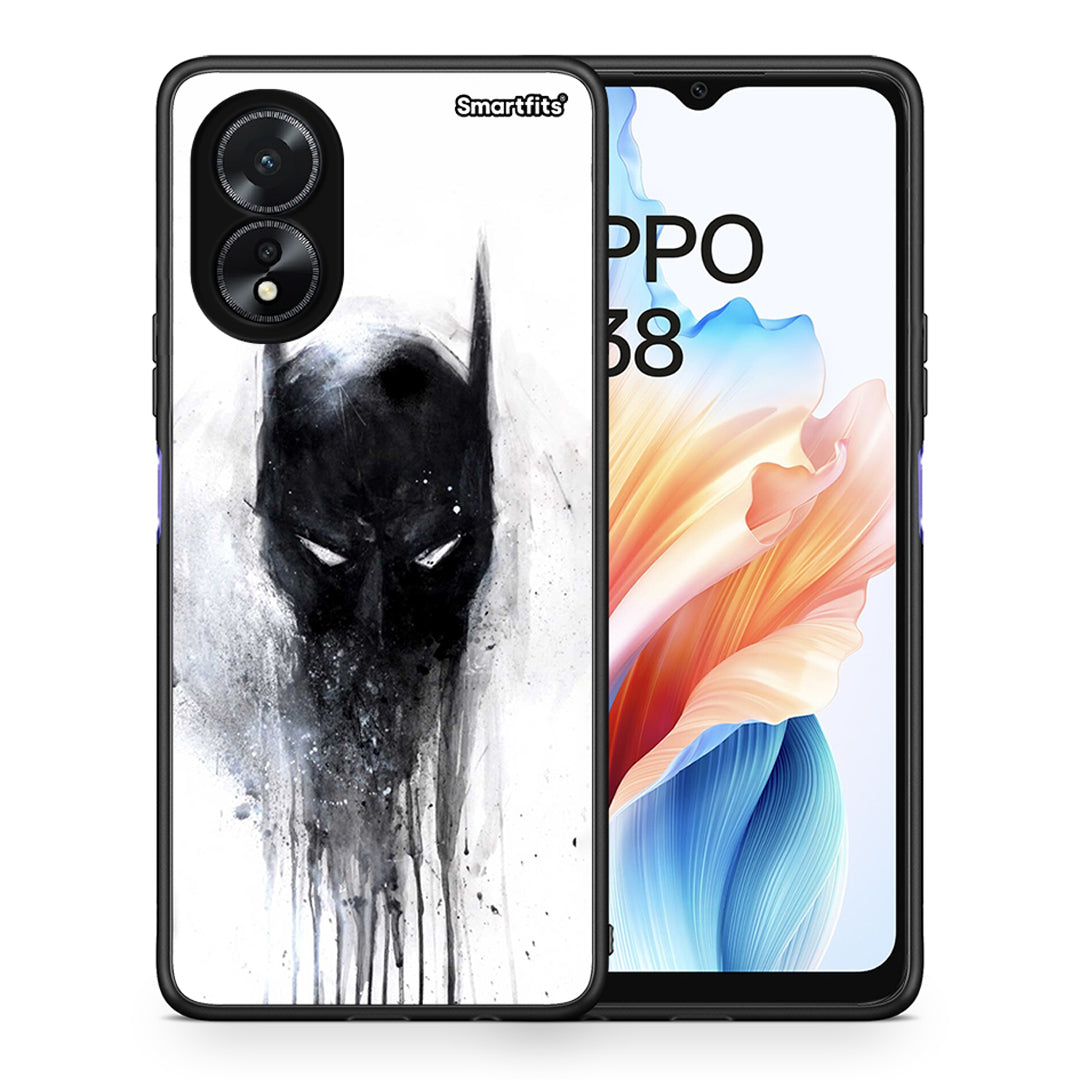 Θήκη Oppo A38 Paint Bat Hero από τη Smartfits με σχέδιο στο πίσω μέρος και μαύρο περίβλημα | Oppo A38 Paint Bat Hero case with colorful back and black bezels