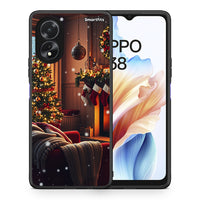 Thumbnail for Θήκη Oppo A38 Home For Christmas από τη Smartfits με σχέδιο στο πίσω μέρος και μαύρο περίβλημα | Oppo A38 Home For Christmas case with colorful back and black bezels