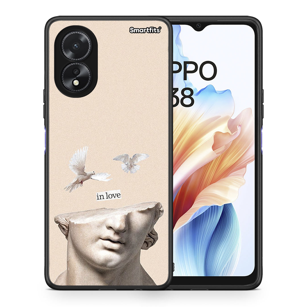 Θήκη Oppo A18 In Love από τη Smartfits με σχέδιο στο πίσω μέρος και μαύρο περίβλημα | Oppo A18 In Love case with colorful back and black bezels