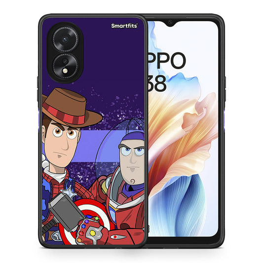 Θήκη Oppo A38 Infinity Story από τη Smartfits με σχέδιο στο πίσω μέρος και μαύρο περίβλημα | Oppo A38 Infinity Story case with colorful back and black bezels