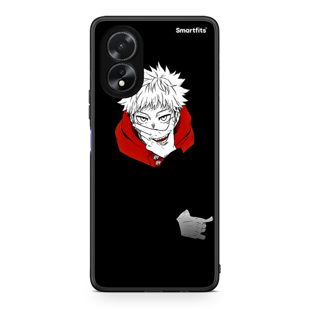 Oppo A18 Itadori Anime θήκη από τη Smartfits με σχέδιο στο πίσω μέρος και μαύρο περίβλημα | Smartphone case with colorful back and black bezels by Smartfits