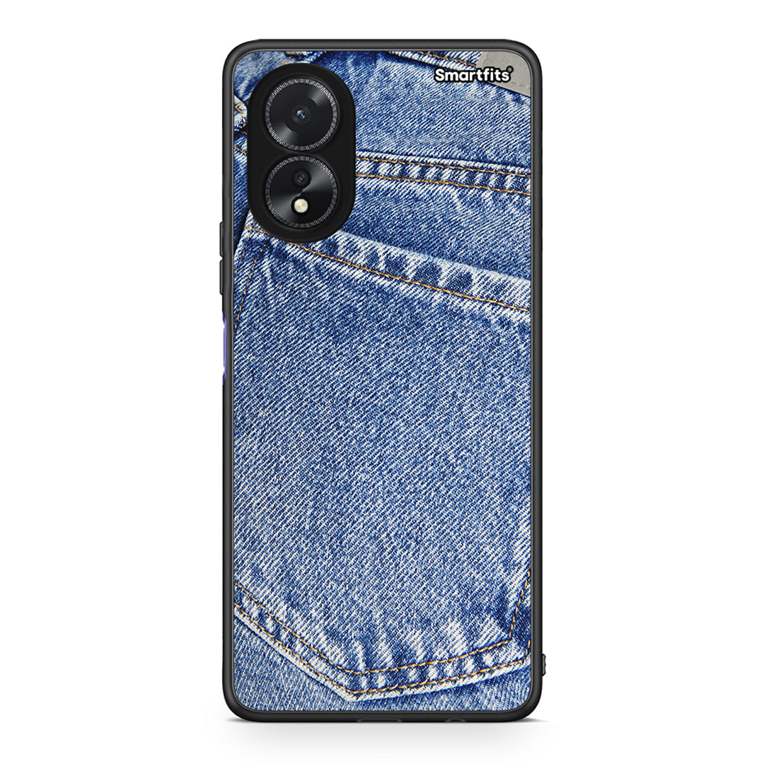 Oppo A18 Jeans Pocket θήκη από τη Smartfits με σχέδιο στο πίσω μέρος και μαύρο περίβλημα | Smartphone case with colorful back and black bezels by Smartfits